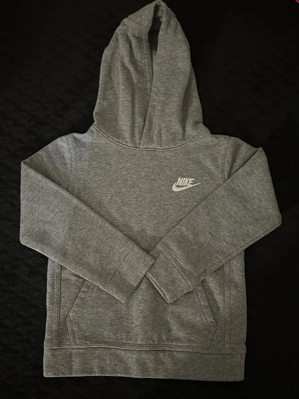 Nike Gray Pullover Hoodie with White Logo